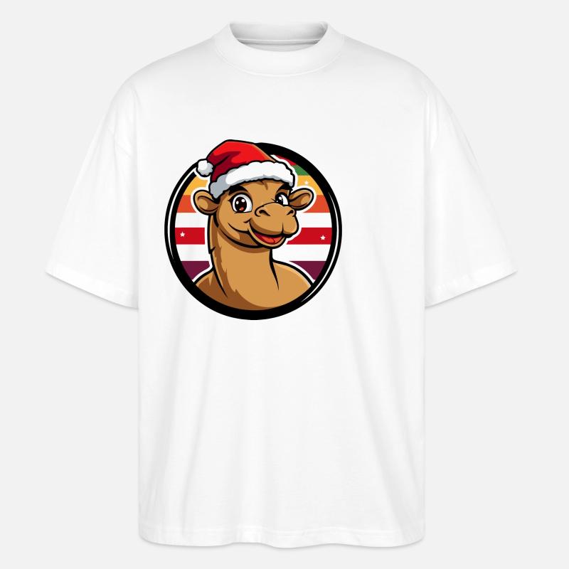 Kamel Weihnachten Tier - Stanley/Stella Oversized Unisex Bio T-Shirt Blaster 2.0 - Weiß