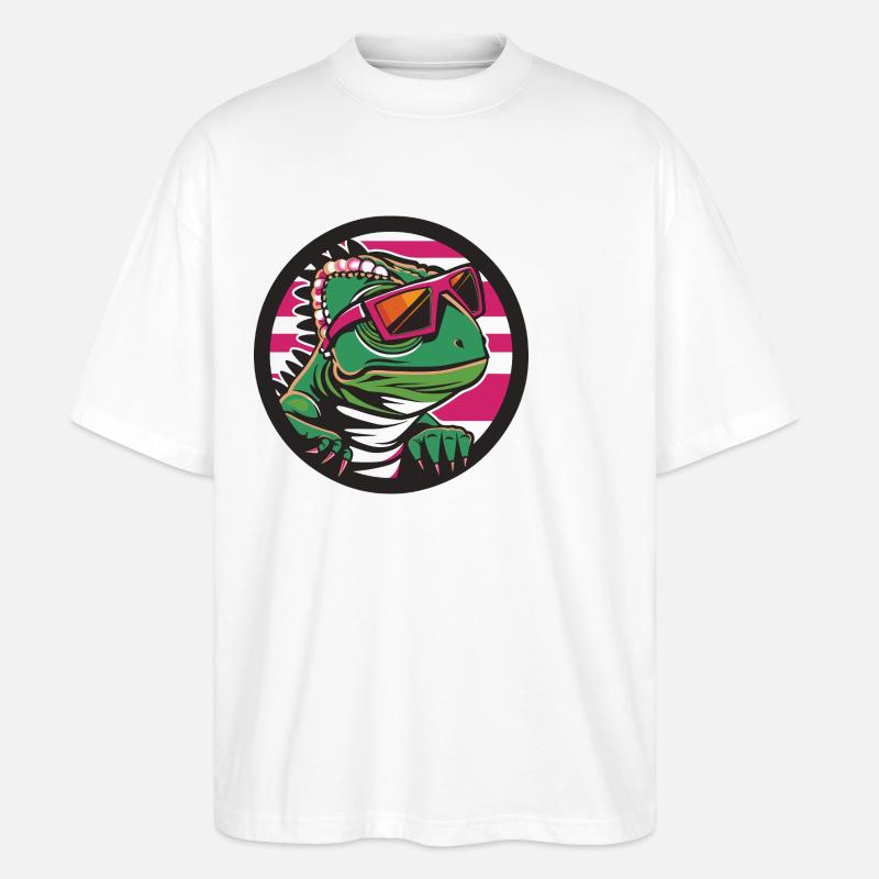 Chameleon Cool Comic - Stanley/Stella Oversized Unisex Organic T-shirt Blaster 2.0 - white