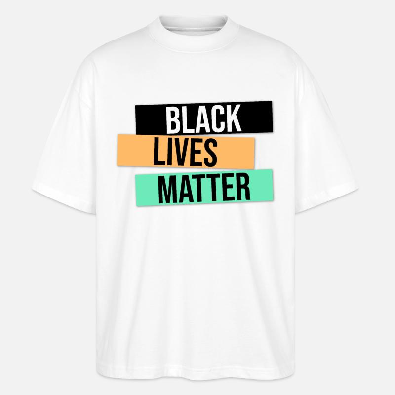 BLM Design Geschenk - Stanley/Stella Oversized Unisex Bio T-Shirt Blaster 2.0 - Weiß