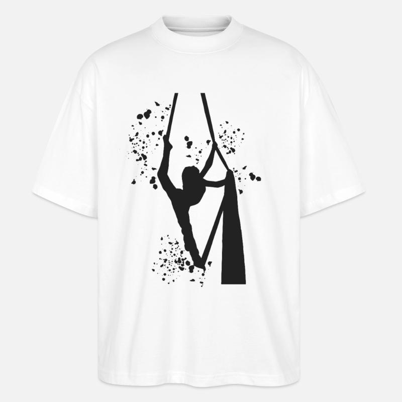 Vertikaltuch Luftakrobatik Aerial Silk - Stanley/Stella Oversized Unisex Bio T-Shirt Blaster 2.0 - Weiß