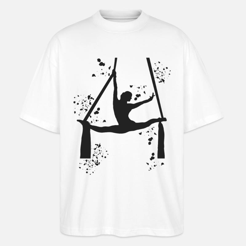 Vertikaltuch Luftakrobatik Aerial Silk - Stanley/Stella Oversized Unisex Bio T-Shirt Blaster 2.0 - Weiß