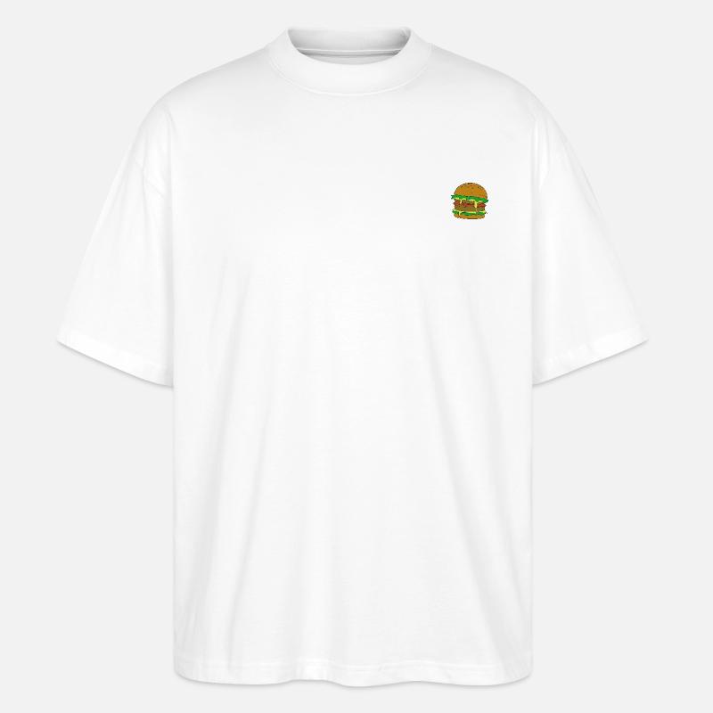 Minimalistischer Burger - Stanley/Stella Oversized Unisex Bio T-Shirt Blaster 2.0 - Weiß