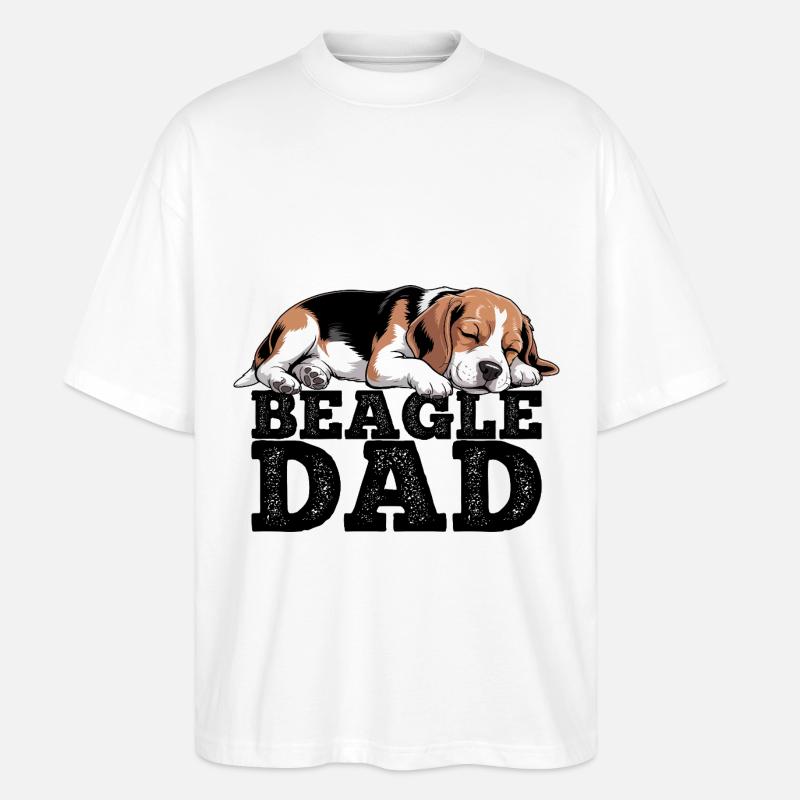 Beagle Vater - Stanley/Stella Oversized Unisex Bio T-Shirt Blaster 2.0 - Weiß