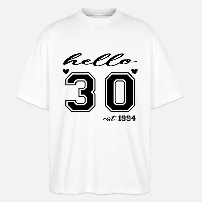 Hello 30 est 1994 - T-shirt bio Blaster 2.0 coupe oversize Stanley/Stella Unisexe - blanc