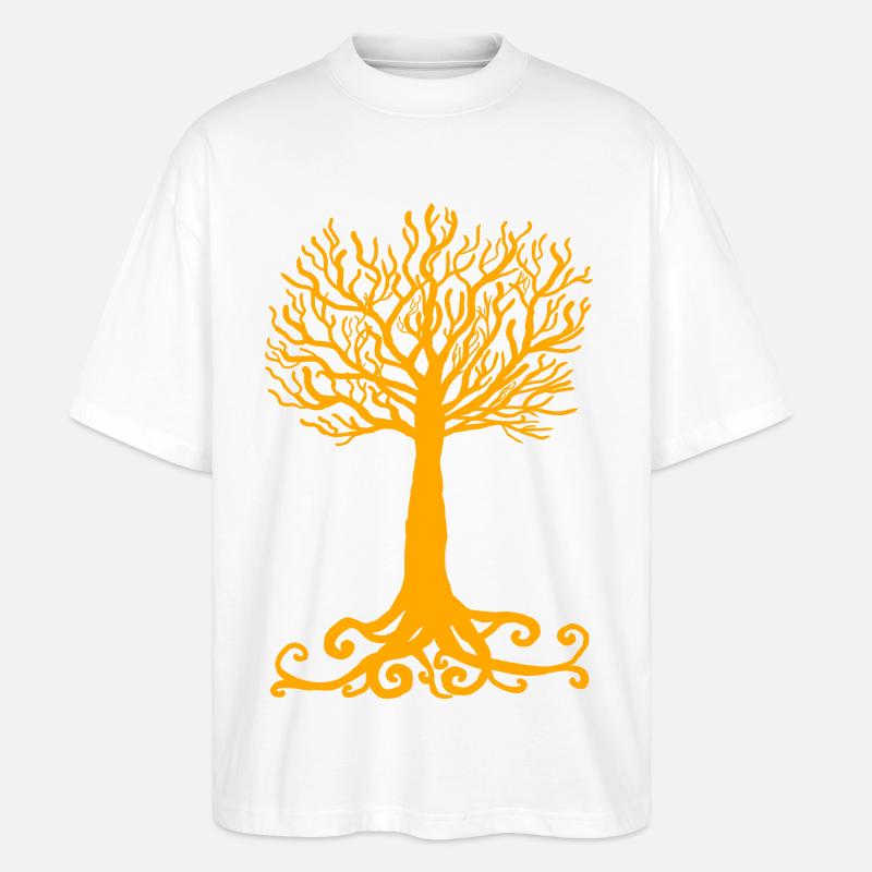 arbre jaune - T-shirt bio Blaster 2.0 coupe oversize Stanley/Stella Unisexe - blanc