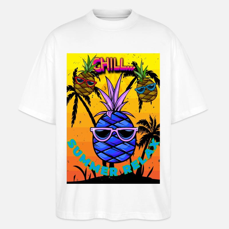 Chill Sommer Relax - Stanley/Stella Oversized Unisex Bio T-Shirt Blaster 2.0 - Weiß