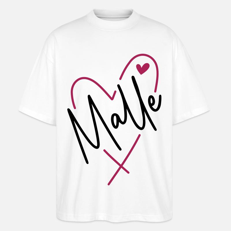 Malle Herz - Stanley/Stella Oversized Unisex Bio T-Shirt Blaster 2.0 - Weiß