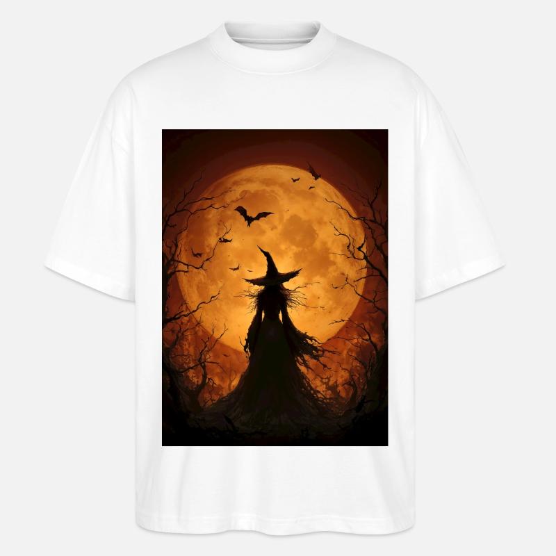 Hexe unter dem Erntemond - Stanley/Stella Oversized Unisex Bio T-Shirt Blaster 2.0 - Weiß