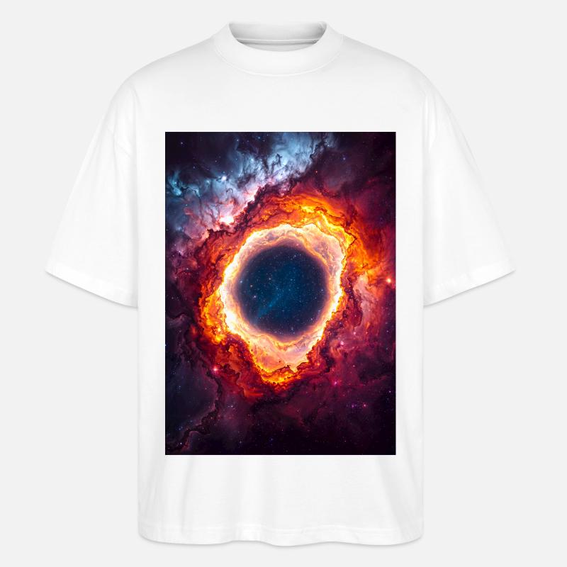 Celestial Ring Nebula Glow - Stanley/Stella Oversized Unisex Organic T-shirt Blaster 2.0 - white