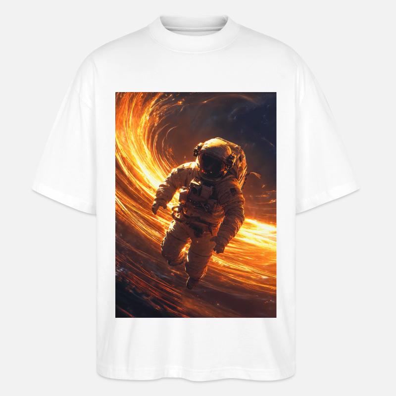 Astrnaut, Event Horizon Flame - Stanley/Stella Oversized Unisex Bio T-Shirt Blaster 2.0 - Weiß