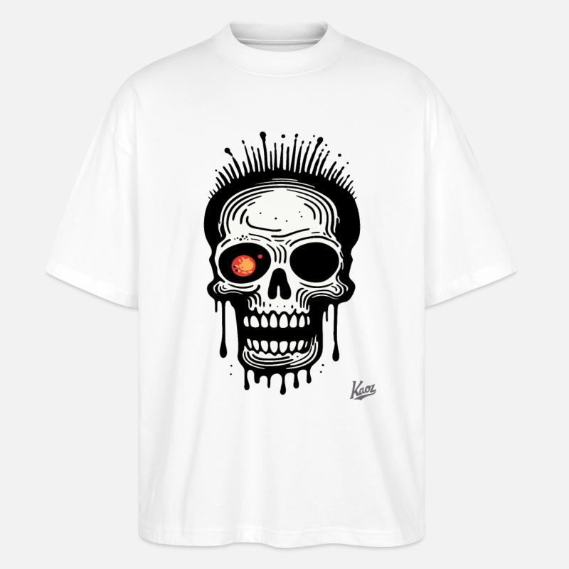 So Freaky : Crâne rieur - T-shirt bio Blaster 2.0 coupe oversize Stanley/Stella Unisexe - blanc