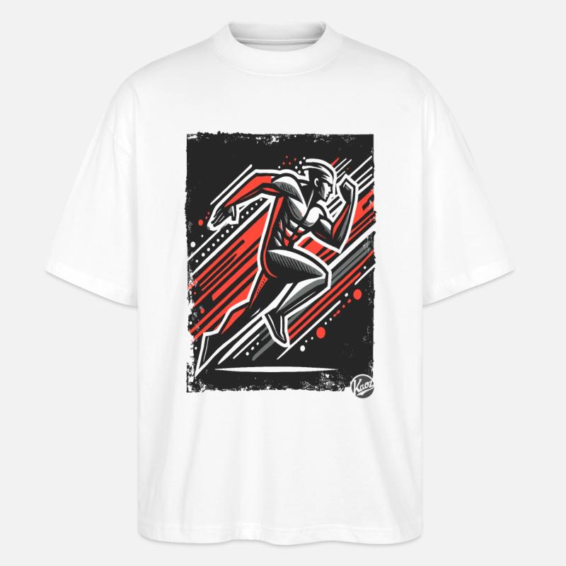 Dynamischer Läufer - Stanley/Stella Oversized Unisex Bio T-Shirt Blaster 2.0 - Weiß