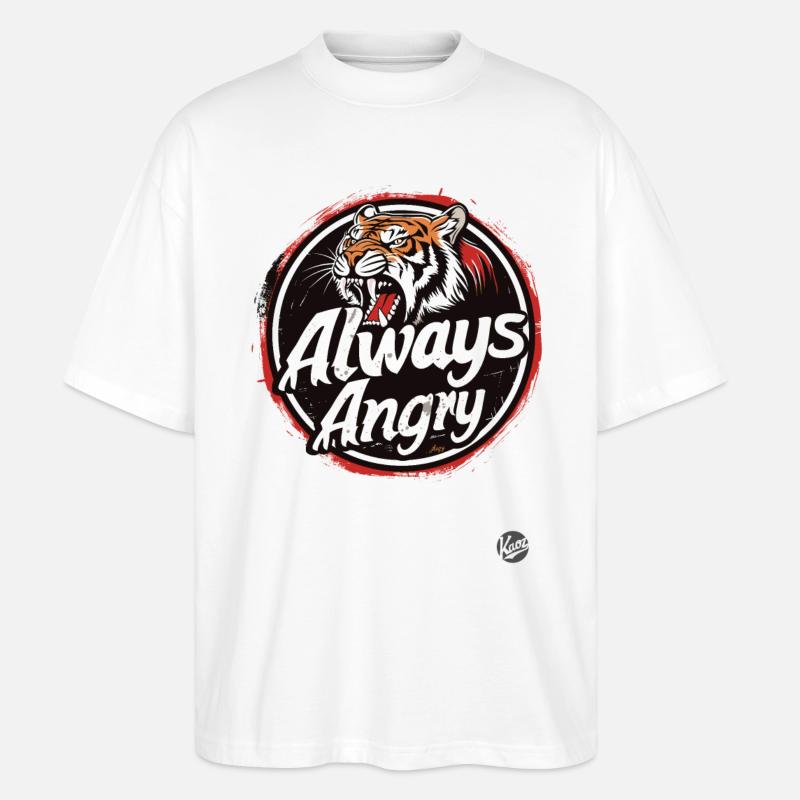Tiger Immer Wütend - Stanley/Stella Oversized Unisex Bio T-Shirt Blaster 2.0 - Weiß