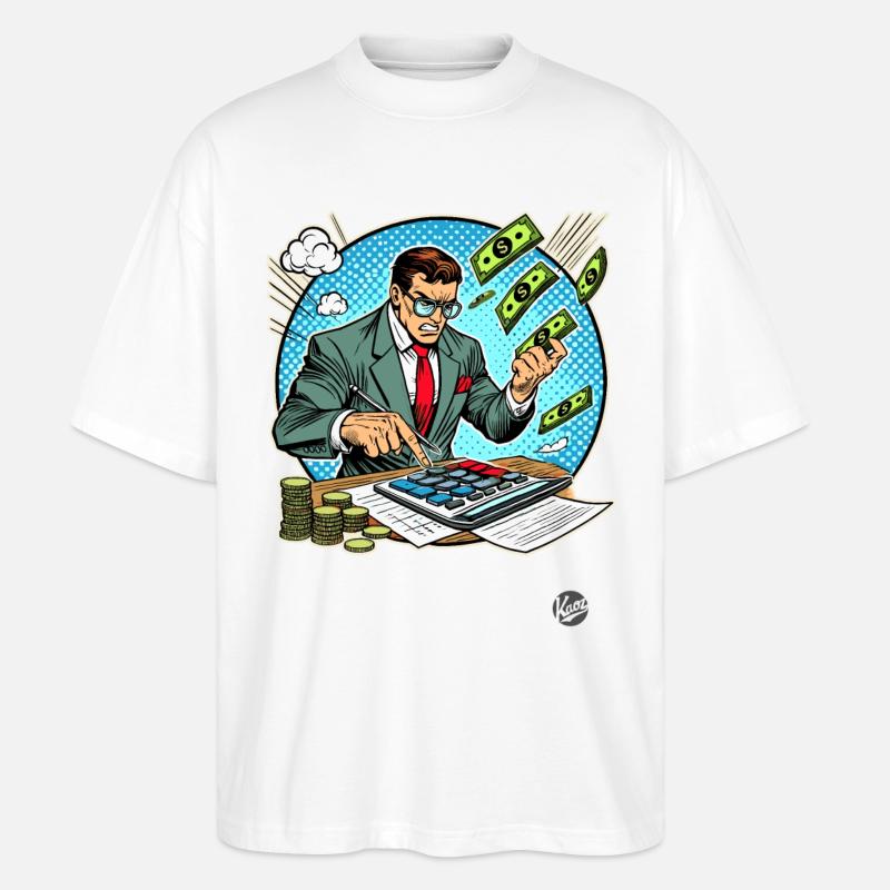 Superheld Buchhalter - Stanley/Stella Oversized Unisex Bio T-Shirt Blaster 2.0 - Weiß