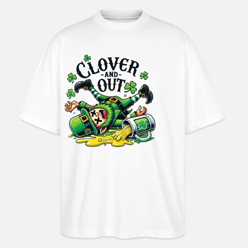 trèfle et la Saint-Patrick - T-shirt bio Blaster 2.0 coupe oversize Stanley/Stella Unisexe - blanc