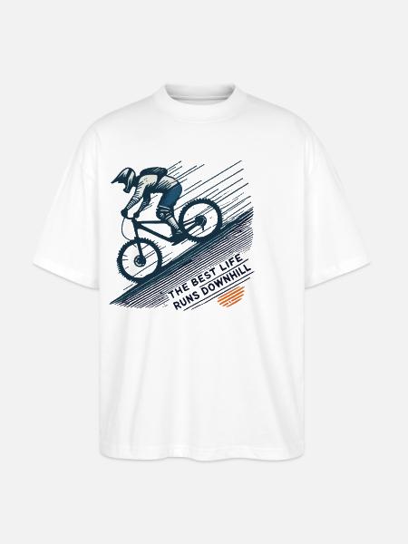 Bicycle Downhill Adventure Retro Style - Stanley/Stella Oversized Unisex Organic T-shirt Blaster 2.0 - white