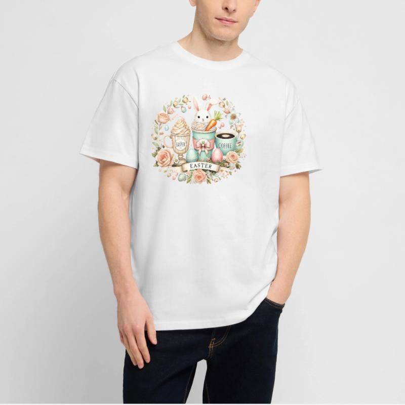 Easter Bunny Coffee Easter Latte Macchiato Design Stanley/Stella Oversized Unisex Organic T-shirt Blaster 2.0