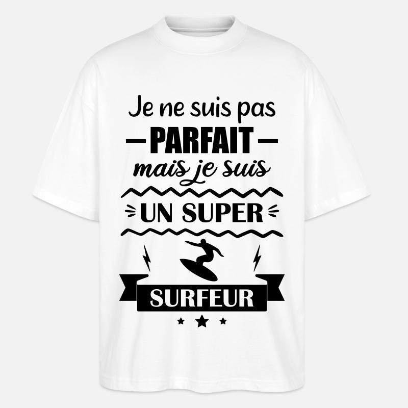 Super Surfer Wave Ocean Surf - Stanley/Stella Oversized Unisex Bio T-Shirt Blaster 2.0 - Weiß