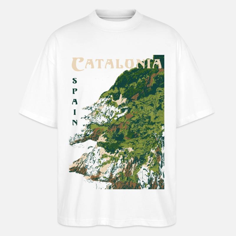 KATALONIEN - Stanley/Stella Oversized Unisex Bio T-Shirt Blaster 2.0 - Weiß