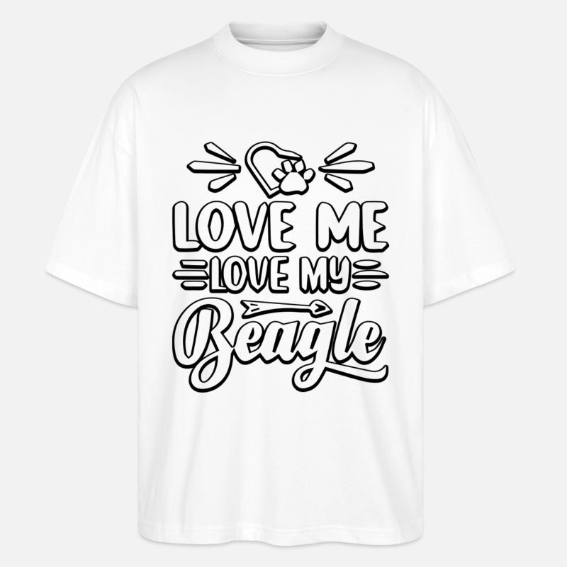 Aime-moi aime mon beagle - T-shirt bio Blaster 2.0 coupe oversize Stanley/Stella Unisexe - blanc