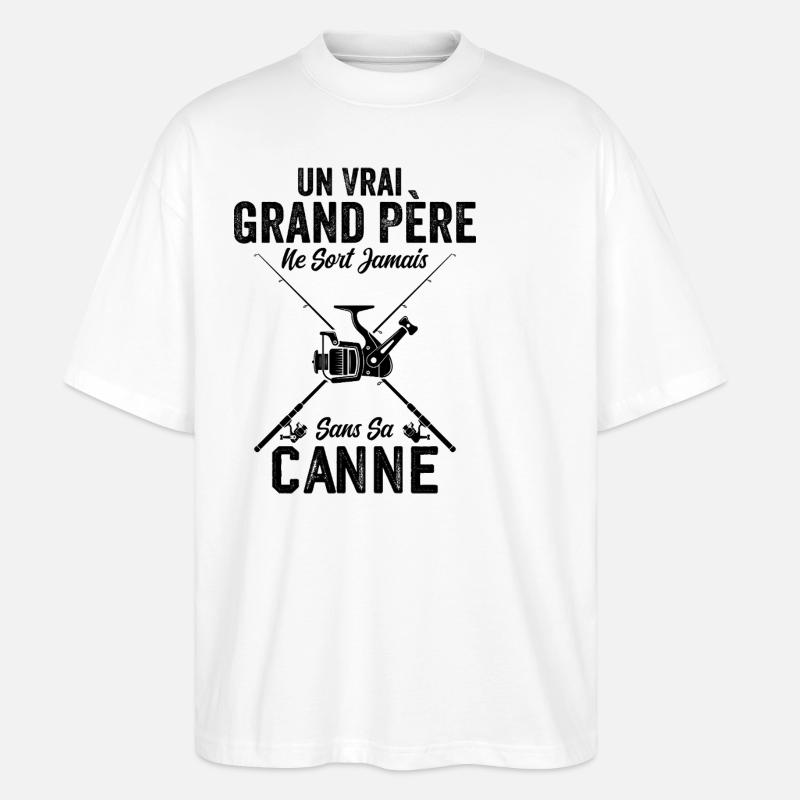 Ein echter Fischer-Großvater - Stanley/Stella Oversized Unisex Bio T-Shirt Blaster 2.0 - Weiß