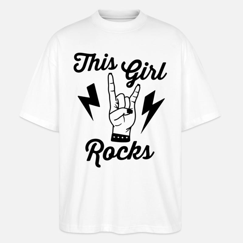 Dieses Mädchen rockt - Stanley/Stella Oversized Unisex Bio T-Shirt Blaster 2.0 - Weiß