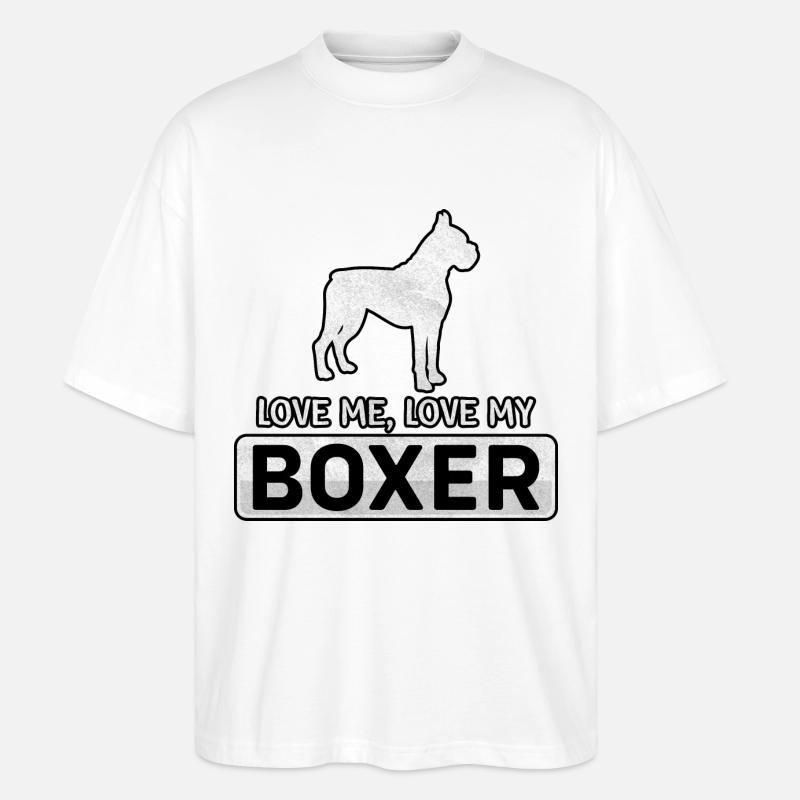 Aime-moi Aime mon boxer - T-shirt bio Blaster 2.0 coupe oversize Stanley/Stella Unisexe - blanc