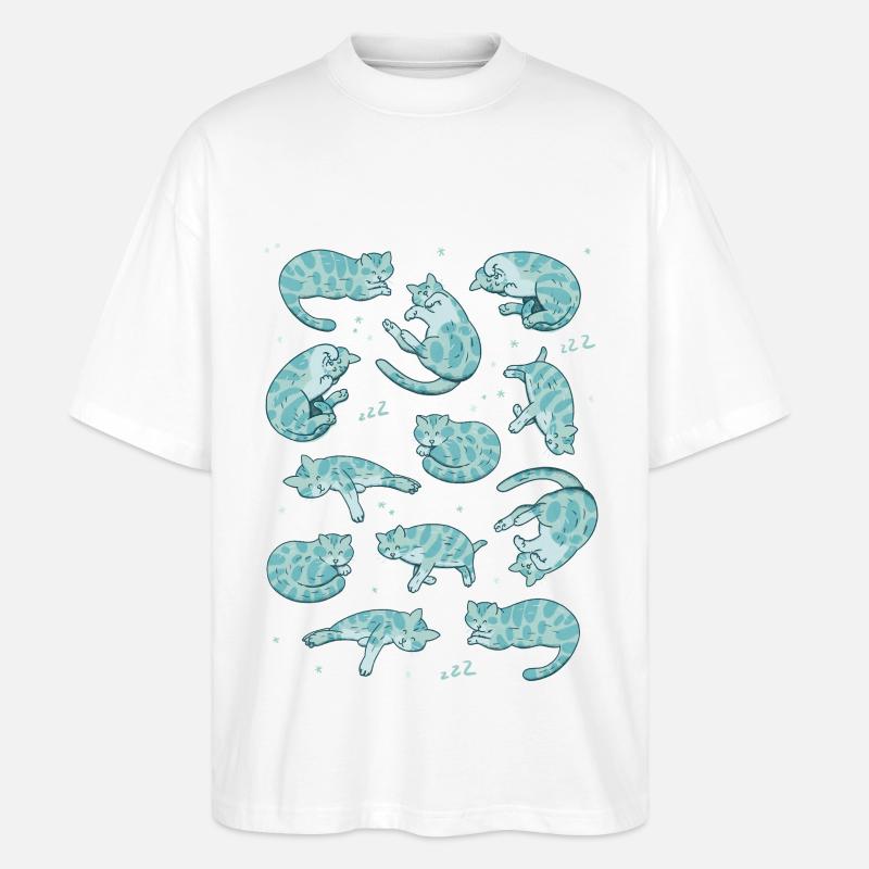 Riso Katzen schlafend - Stanley/Stella Oversized Unisex Bio T-Shirt Blaster 2.0 - Weiß