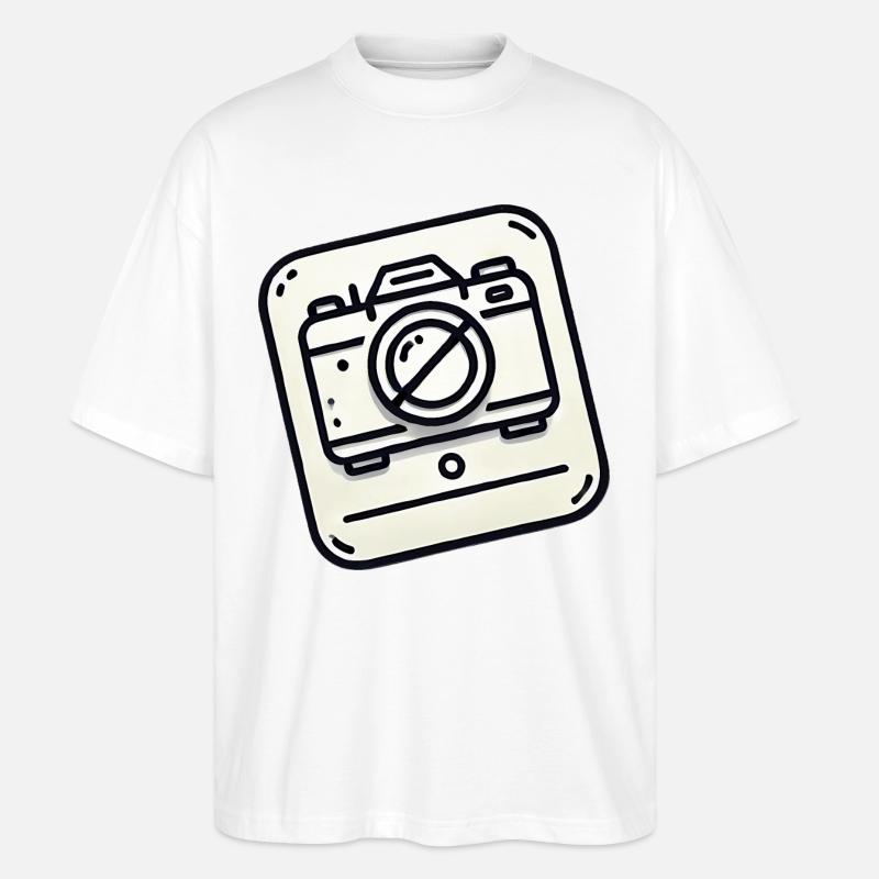No Camera Allowed Icon Design - Stanley/Stella Oversized Unisex Organic T-shirt Blaster 2.0 - white