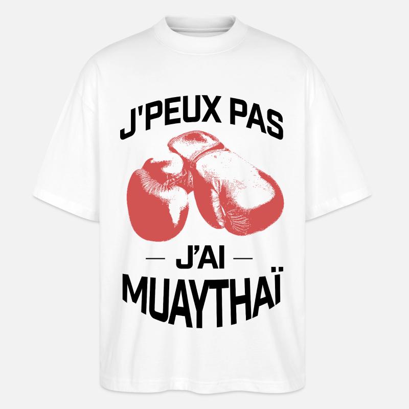 J'PEUX PAS J'AI MUAYTHAI - T-shirt bio Blaster 2.0 coupe oversize Stanley/Stella Unisexe - blanc