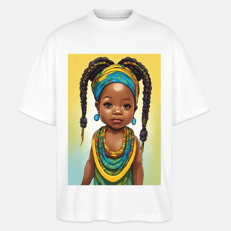 Afrikanisches Mädchen - Stanley/Stella Oversized Unisex Bio T-Shirt Blaster 2.0 - Weiß