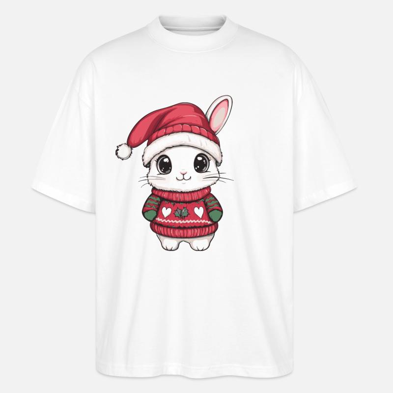 Bunny Christmas Comic - Stanley/Stella Oversized Unisex Organic T-shirt Blaster 2.0 - white