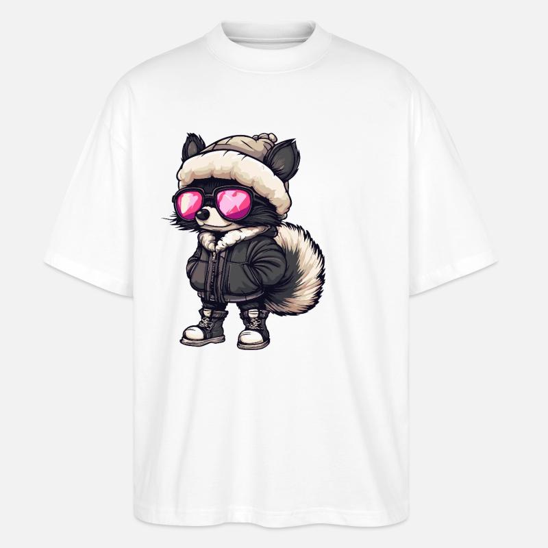 Bande dessinée Skunk Cool - T-shirt bio Blaster 2.0 coupe oversize Stanley/Stella Unisexe - blanc