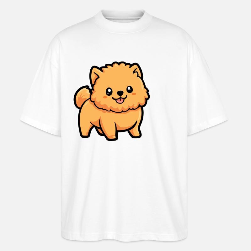 Chow Chow Dog Comic Cute - Stanley/Stella Oversized Unisex Organic T-shirt Blaster 2.0 - white