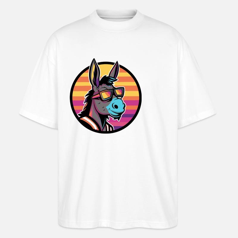 Âne Cool Bande Dessinée - T-shirt bio Blaster 2.0 coupe oversize Stanley/Stella Unisexe - blanc