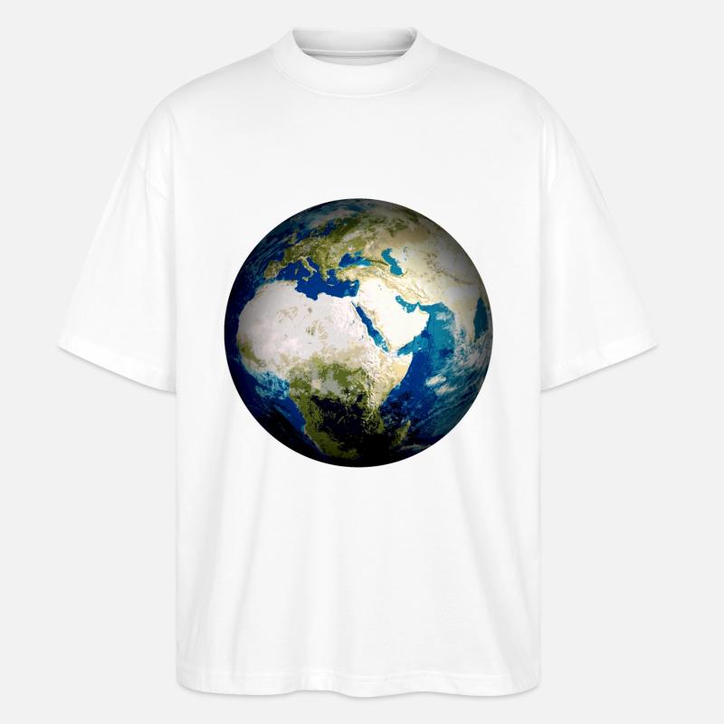 Weltkugel Erde - Stanley/Stella Oversized Unisex Bio T-Shirt Blaster 2.0 - Weiß