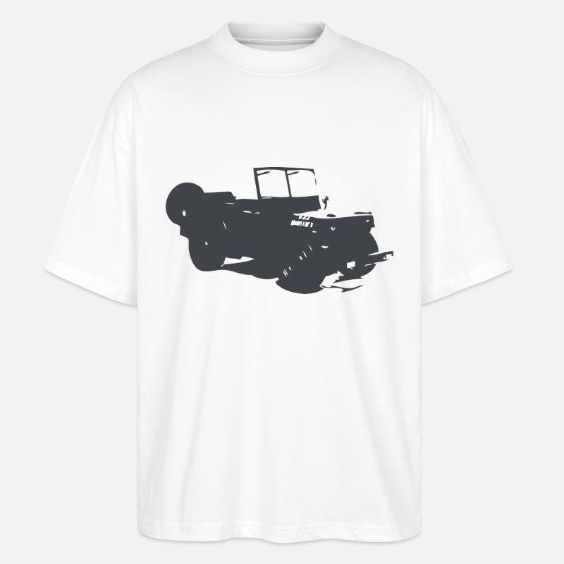US Jeep Willys - Stanley/Stella Oversized Unisex Bio T-Shirt Blaster 2.0 - Weiß