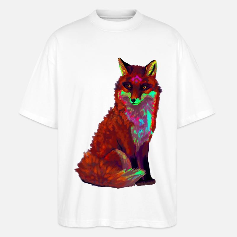 red fox - Stanley/Stella Oversized Unisex Organic T-shirt Blaster 2.0 - white