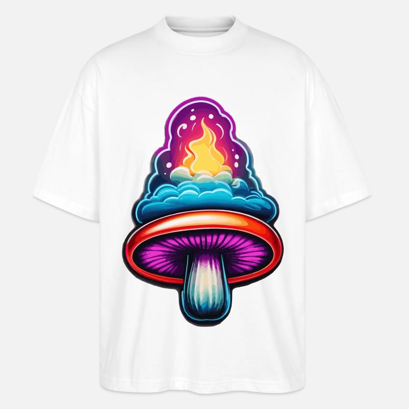 Champignon de feu - T-shirt bio Blaster 2.0 coupe oversize Stanley/Stella Unisexe - blanc