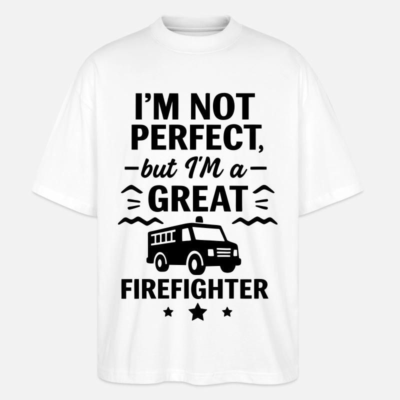 Super Feuerwehrmann Held - Stanley/Stella Oversized Unisex Bio T-Shirt Blaster 2.0 - Weiß