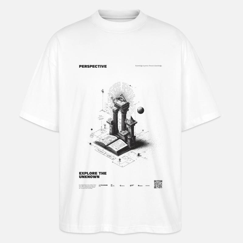 Perspektive der Raumzeit - Stanley/Stella Oversized Unisex Bio T-Shirt Blaster 2.0 - Weiß