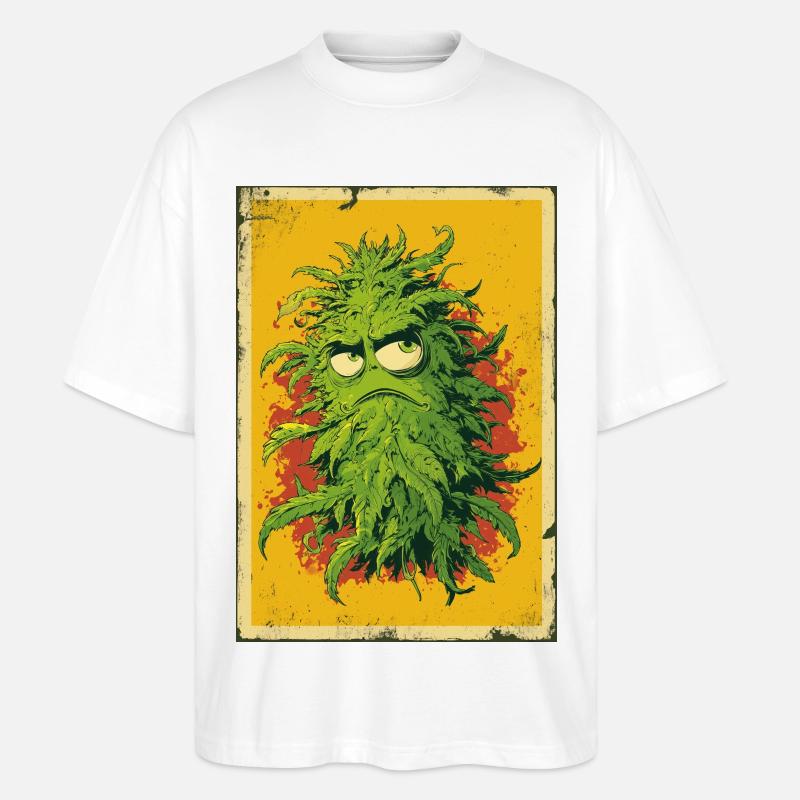 Grumpy Leaf Pop Art Cannabis - Stanley/Stella Oversized Unisex Organic T-shirt Blaster 2.0 - white