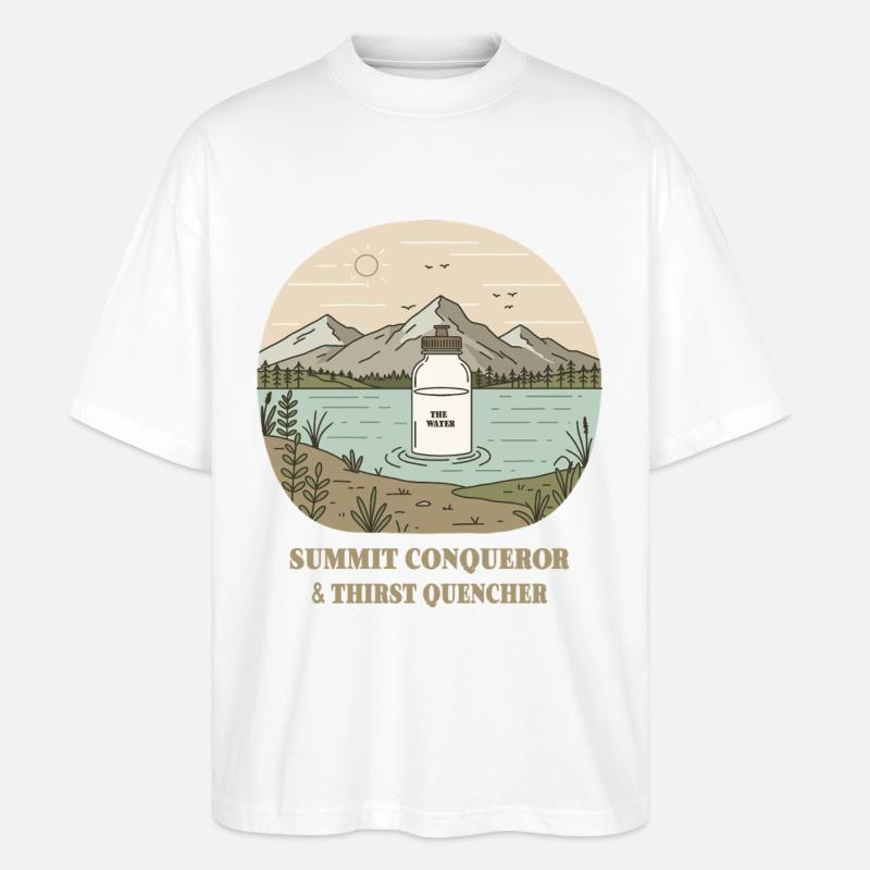 Gipfelwanderer & Durstlöscher - Stanley/Stella Oversized Unisex Bio T-Shirt Blaster 2.0 - Weiß