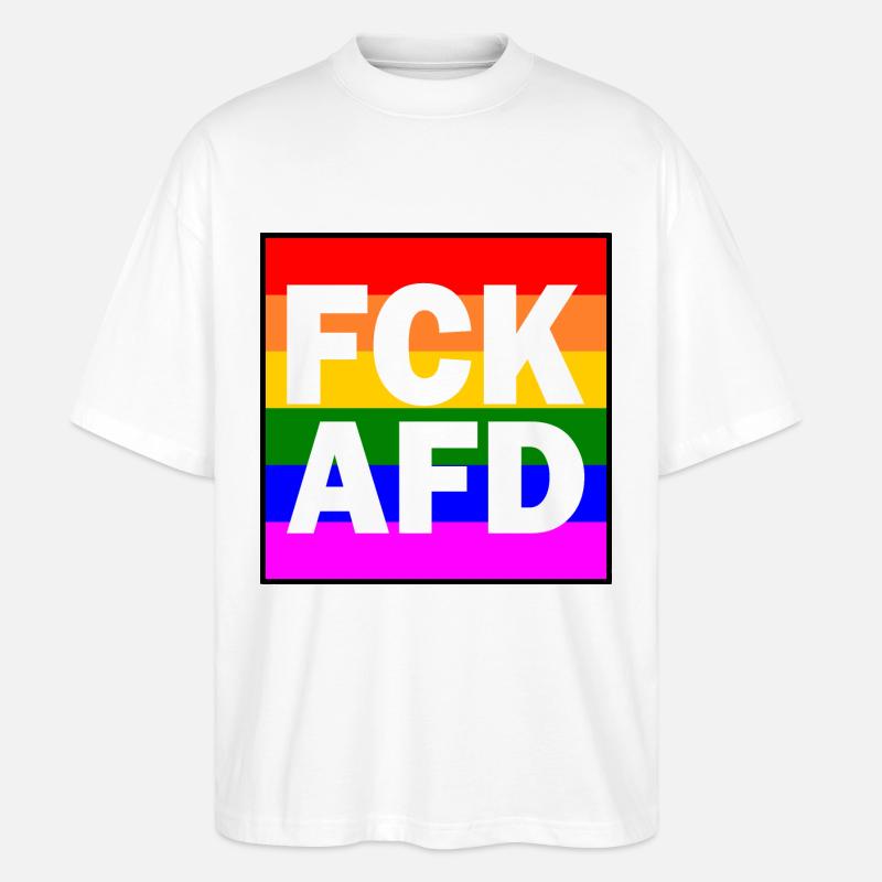 Fck afd - Stanley/Stella Oversized Unisex Bio T-Shirt Blaster 2.0 - Weiß
