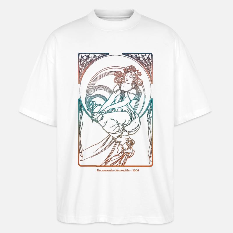 Alfons Mucha - Stanley/Stella Oversized Unisex Bio T-Shirt Blaster 2.0 - Weiß