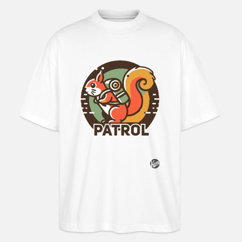 Waldpatrouille Camper Eichhörnchen - Stanley/Stella Oversized Unisex Bio T-Shirt Blaster 2.0 - Weiß