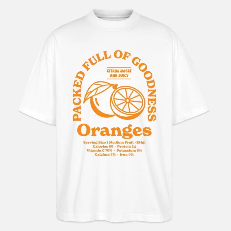 Orangen Ernährung - Stanley/Stella Oversized Unisex Bio T-Shirt Blaster 2.0 - Weiß