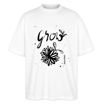 Grandir - T-shirt bio Blaster 2.0 coupe oversize Stanley/Stella Unisexe - blanc - Devant - Alina (178cm) & Michal (187cm)