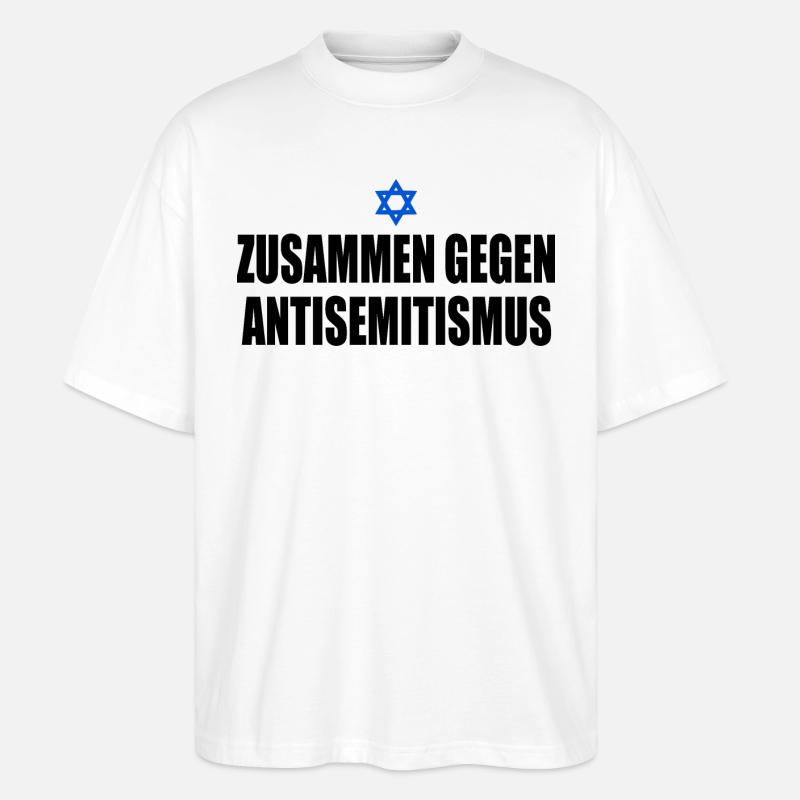 zusammen gegen antisemitismus - Stanley/Stella Oversized Unisex Bio T-Shirt Blaster 2.0 - Weiß