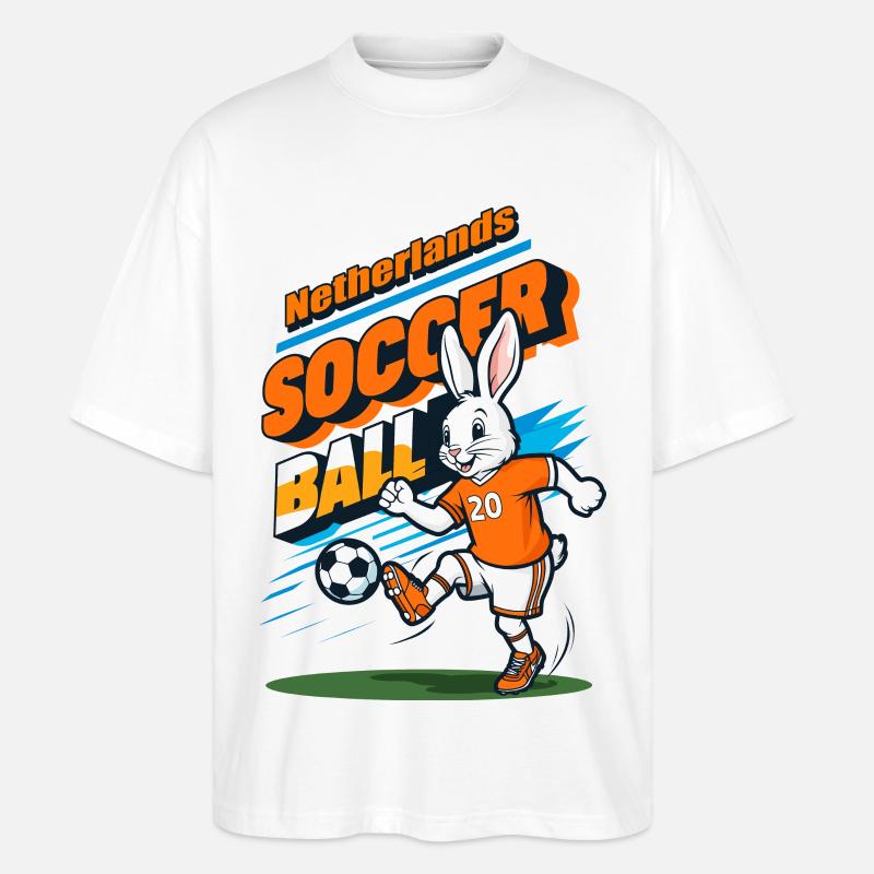 Fußball Hase - Stanley/Stella Oversized Unisex Bio T-Shirt Blaster 2.0 - Weiß